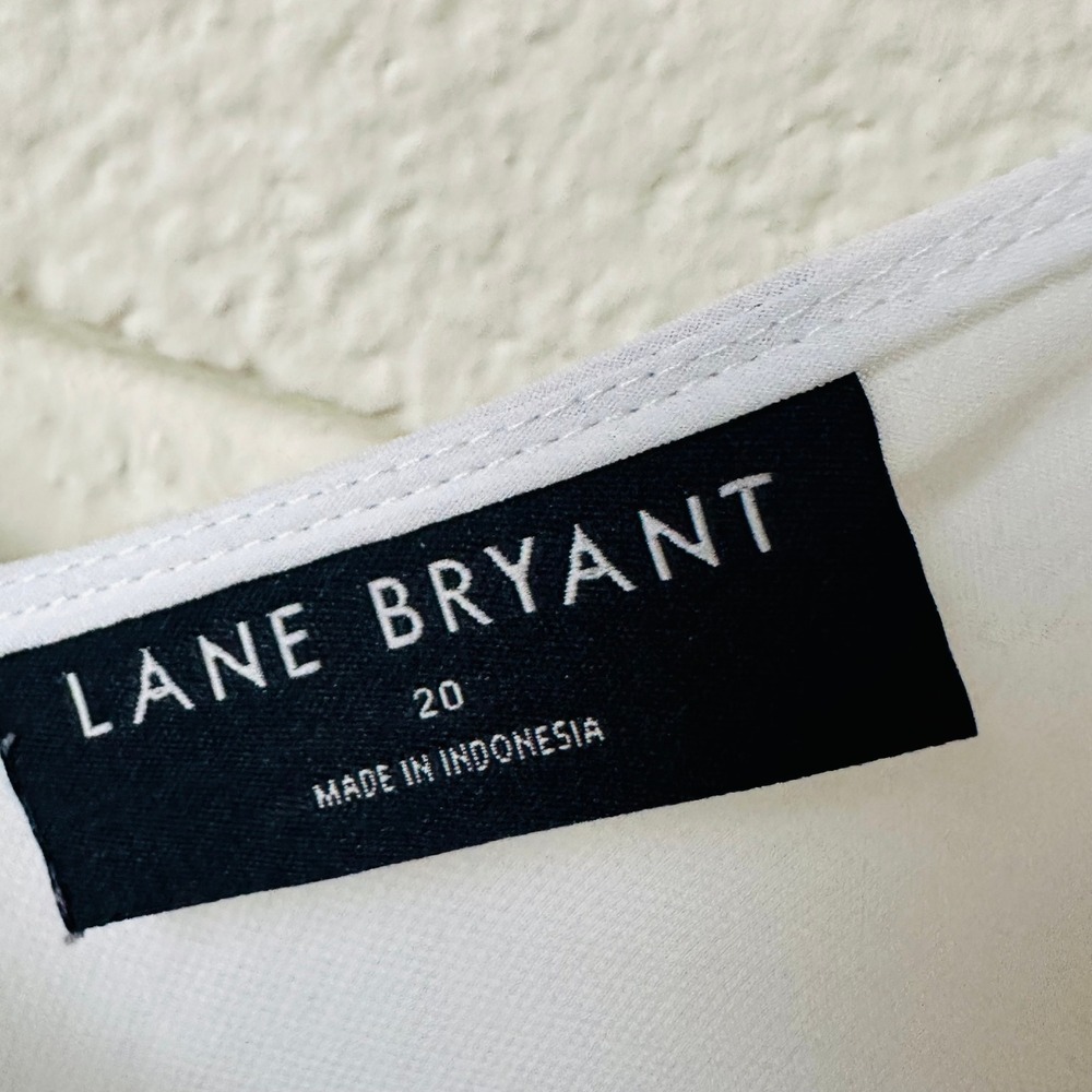 Lane Bryant White Double Layer Chiffon Tank Top Size 20 Plus - Picture 2 of 6
